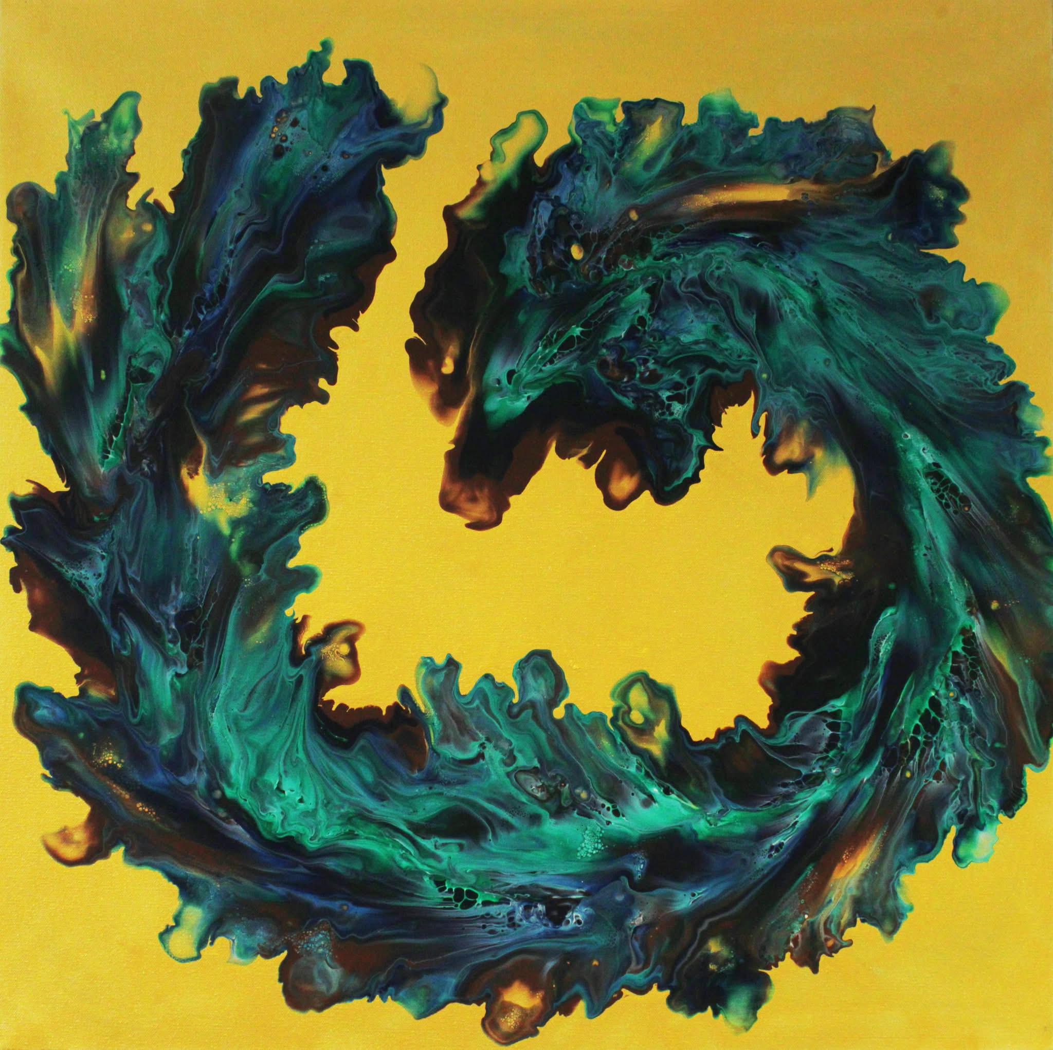Spiral Goddess (2021) by Gavin Johnson, acrylic on canvas with high gloss varnish