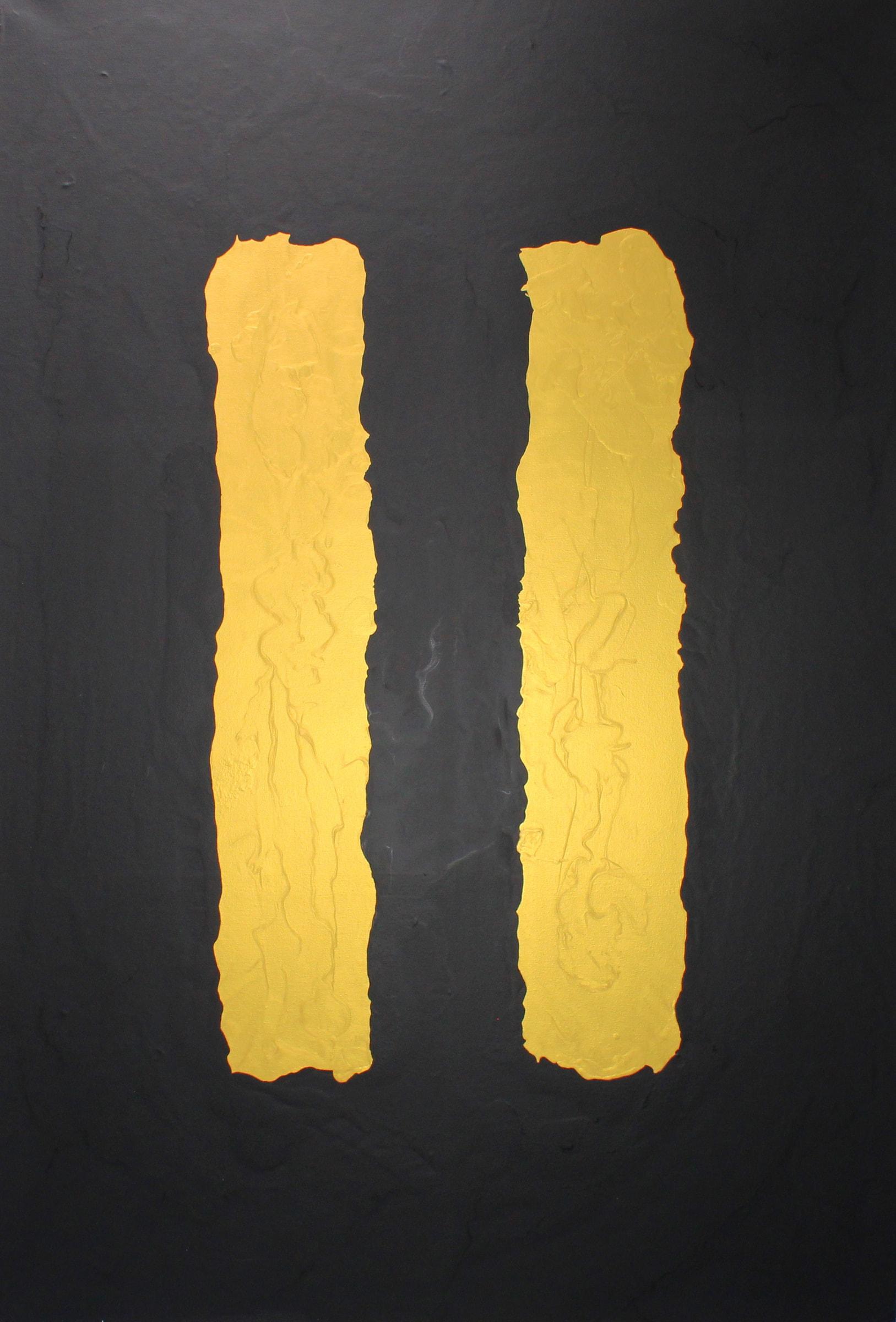 Golden Bars (2020) by Gavin Johnson, acrylic on canvas with high gloss varnish