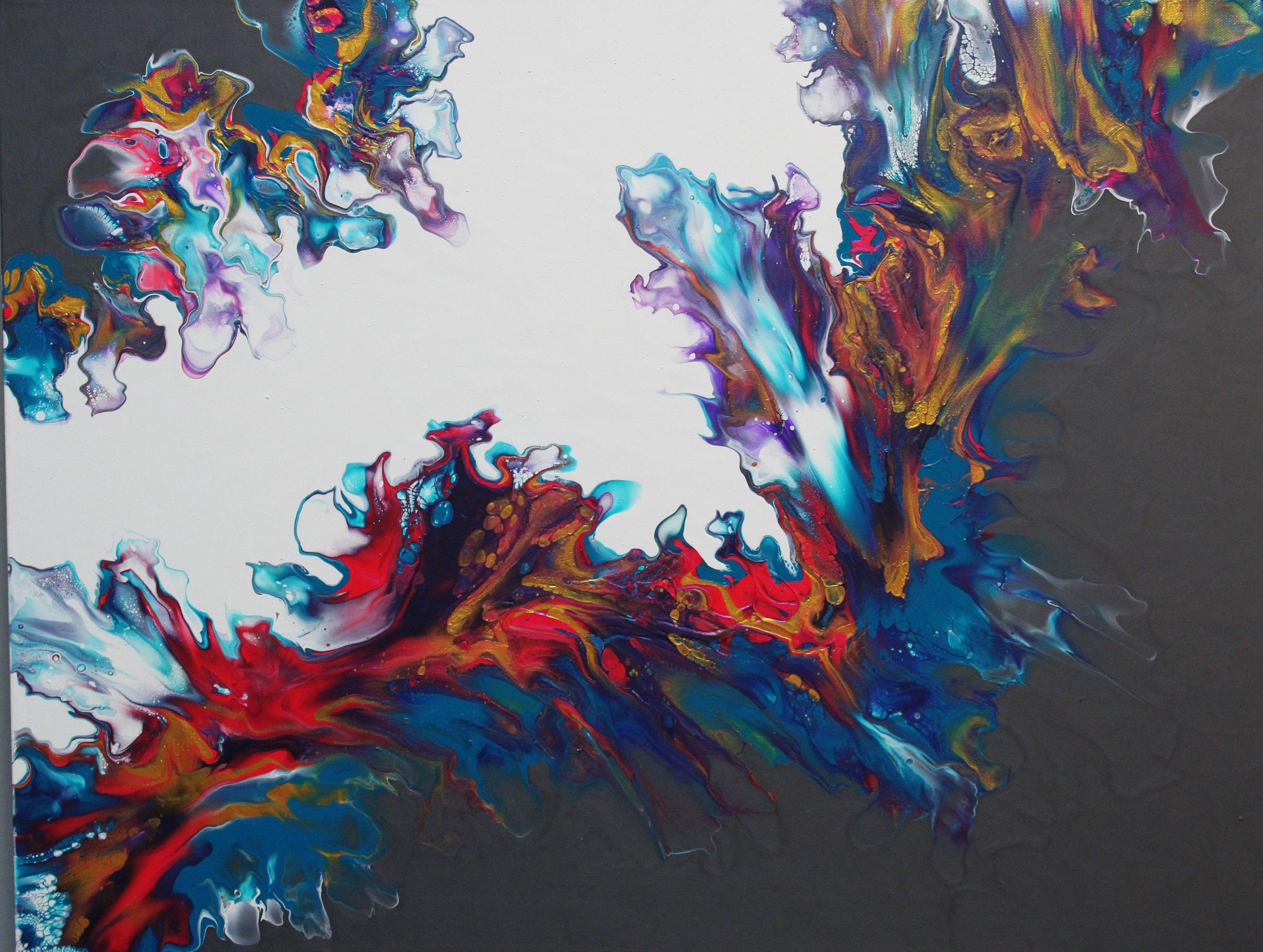 Exuberance (2020) by Gavin Johnson, acrylic on canvas with high gloss varnish