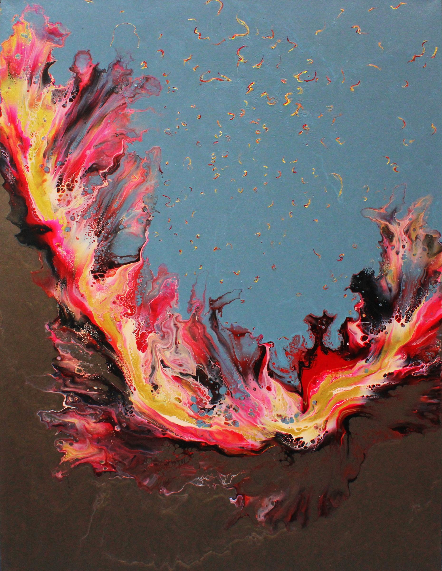 Scorched Earth (2020) by Gavin Johnson, acrylic on canvas with high gloss varnish