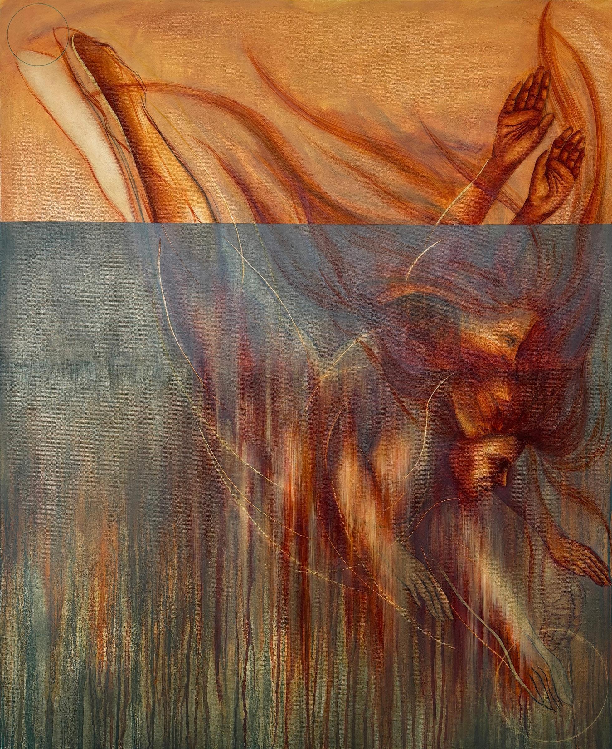The Voyager (2026) by Gretel Warner, oil, charcoal and pastel on canvas