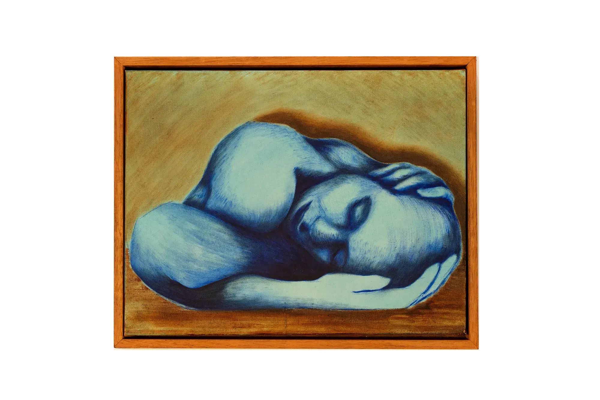Between Tides (Blue Phase) (2026) by Gretel Warner, oil on canvas
