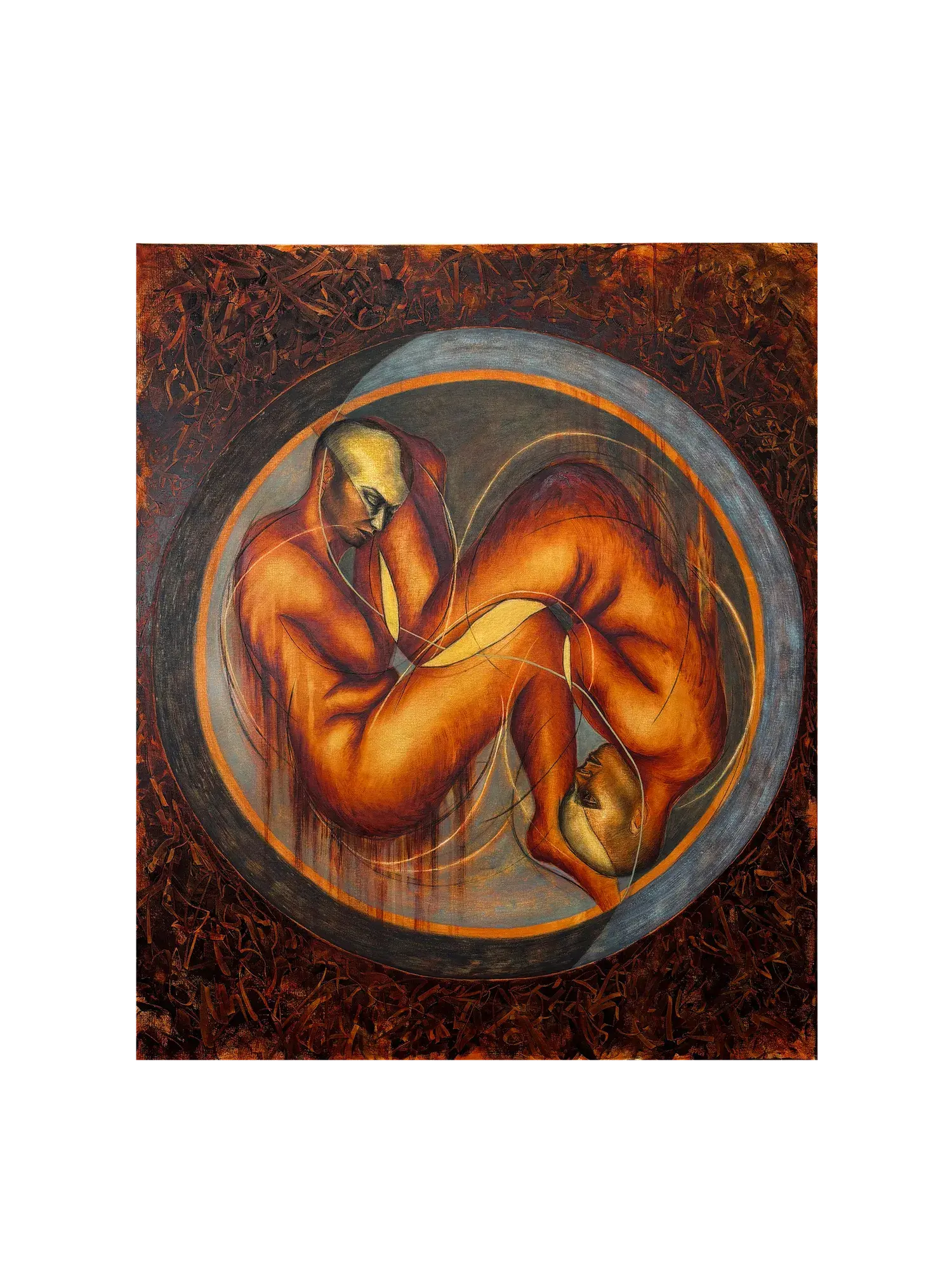 Still, It Turns (2026) by Gretel Warner, oil, charcoal and pastel on canvas