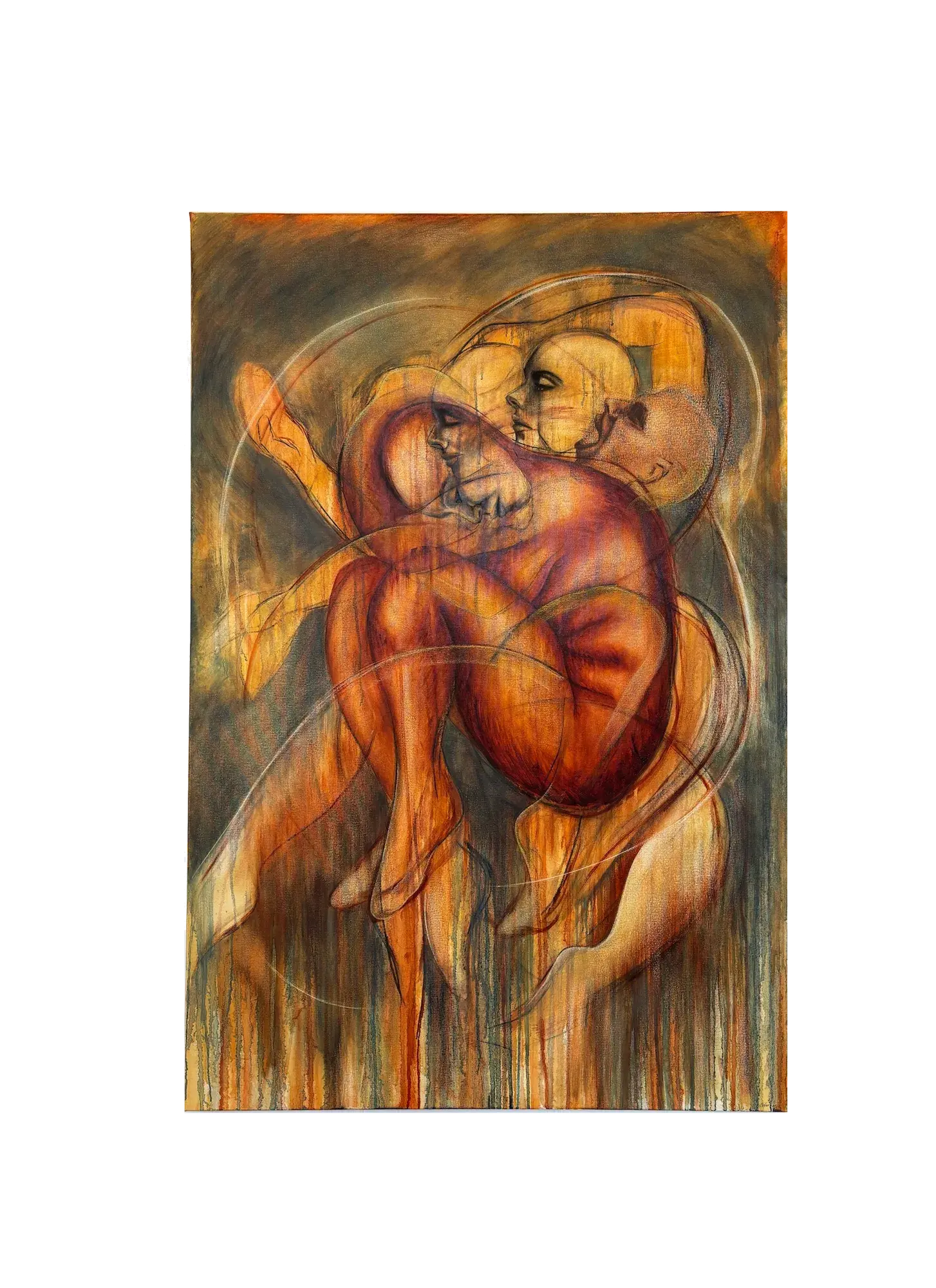 She Is Awake (2026) by Gretel Warner, oil, charcoal and pastel on canvas