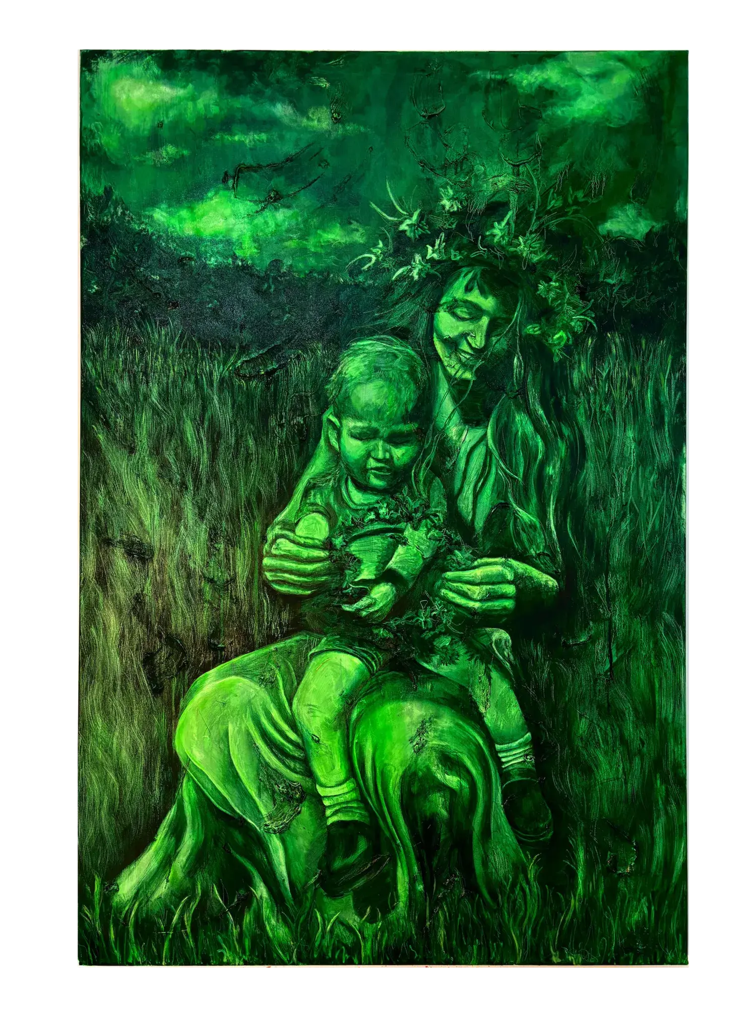 Gaia (2025) by Gretel Warner, oil on textured canvas