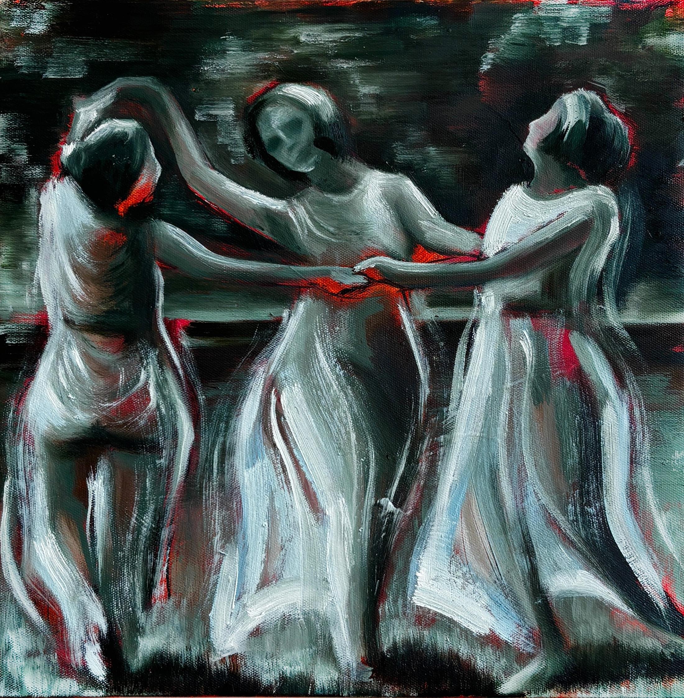 They Danced In Circles Around The Moon (2025) by Gretel Warner, oil on canvas