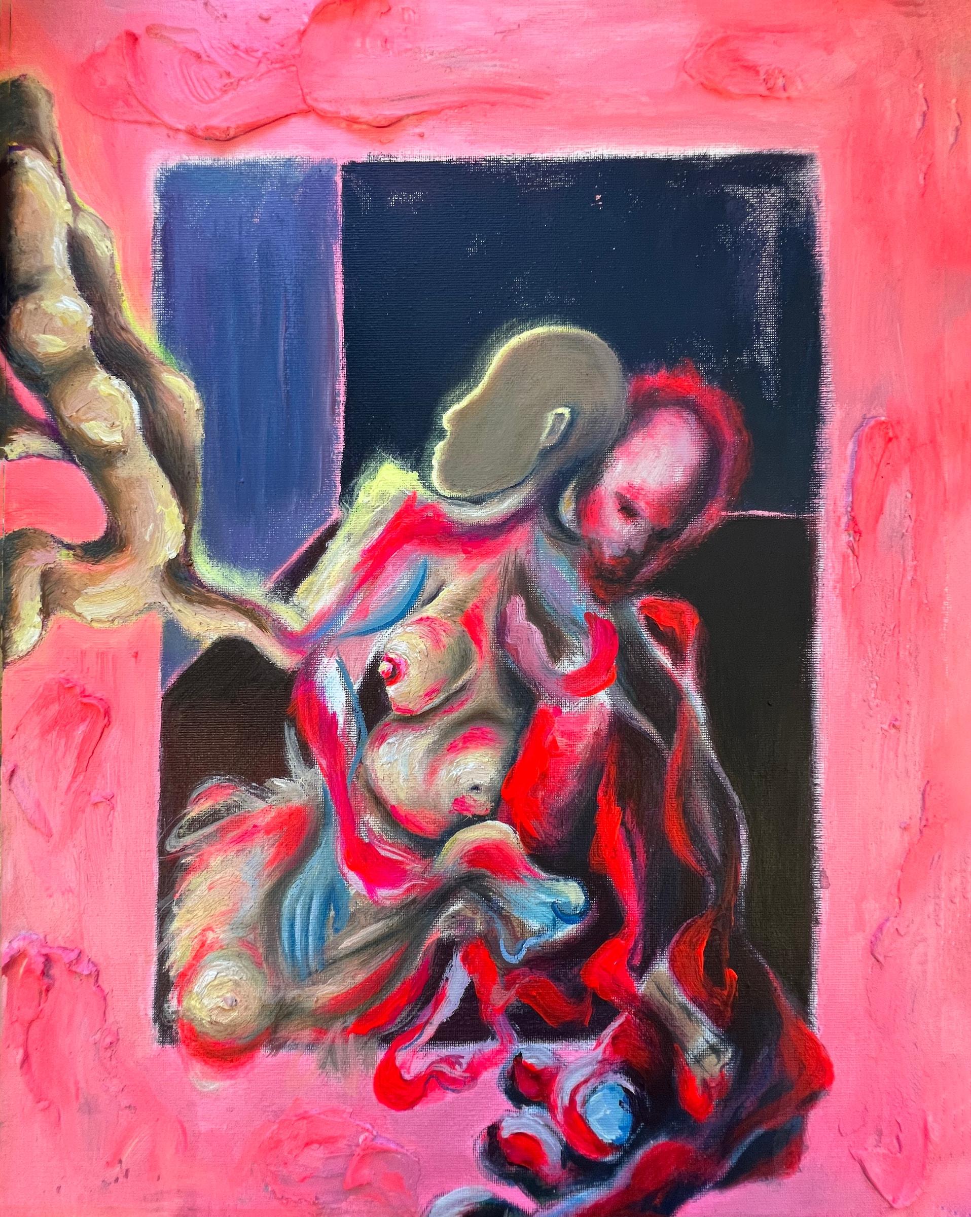 Light Outside of The Box (2023) by Gretel Warner, oil and acrylic on textured canvas