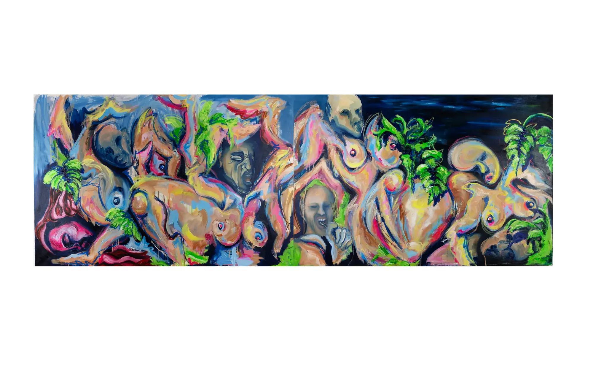 A Day In The Life (2022) by Gretel Warner, oil, acrylic and charcoal on canvas