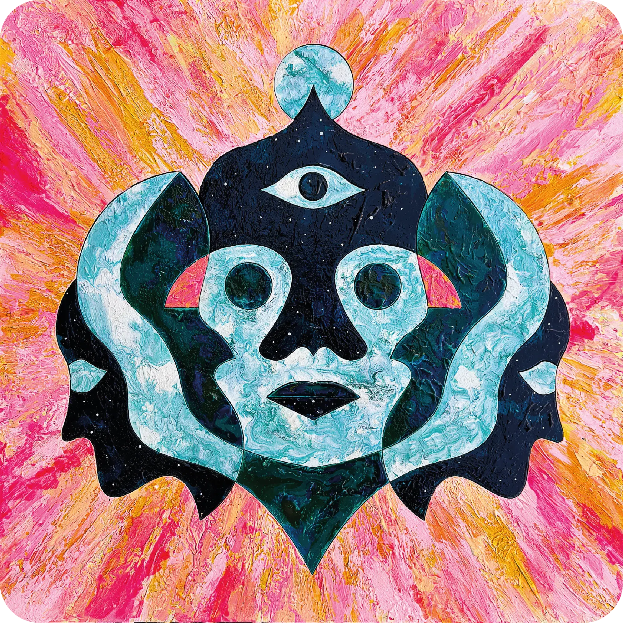 The Expanding Self (2026) by Lewis Deeney, acrylic, spray paint & metallic pigment on laser cut, reconstructed board