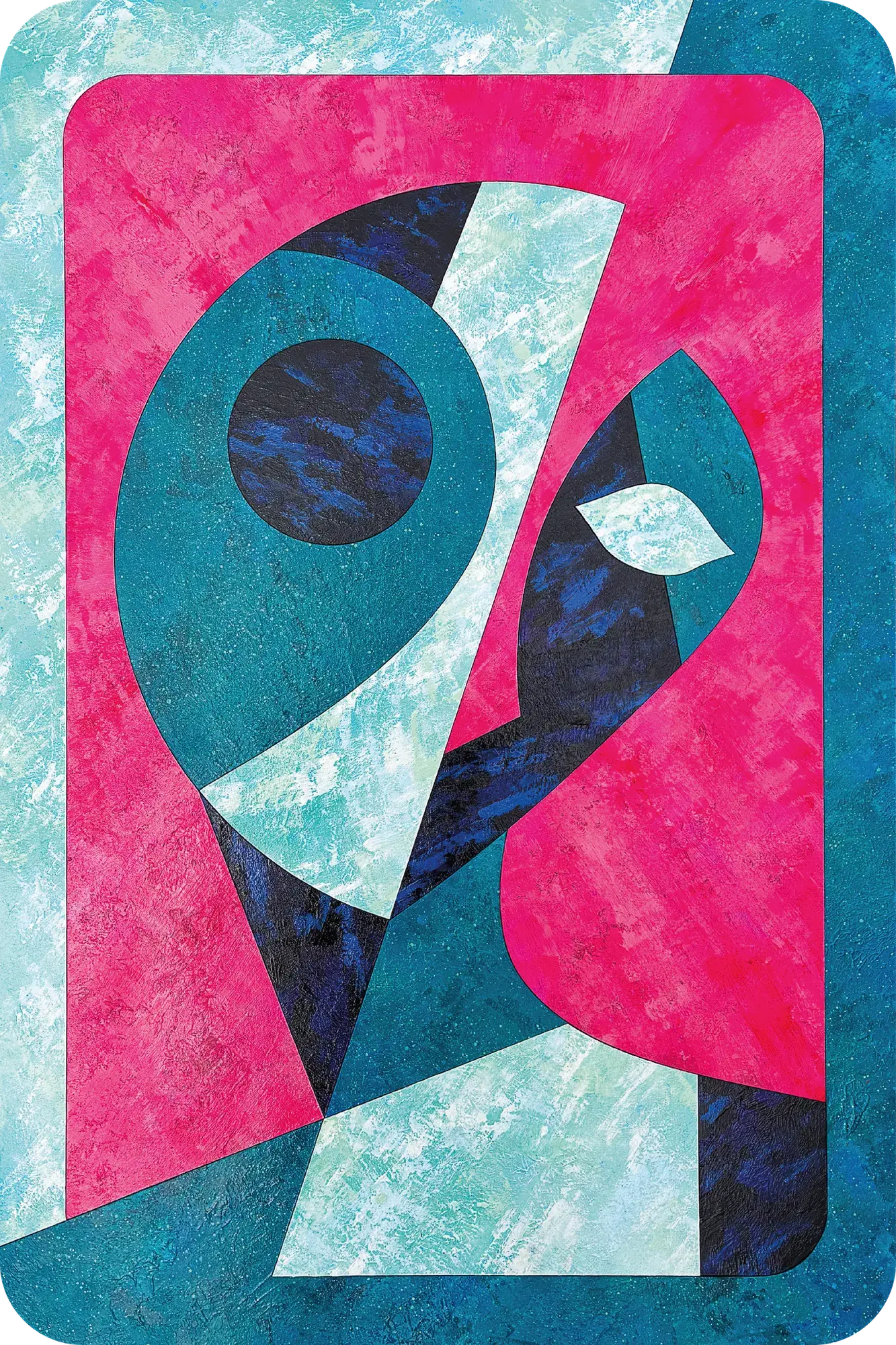 Social Projection (2025) by Lewis Deeney, acrylic, spray paint & metallic pigment on laser cut, reconstructed board