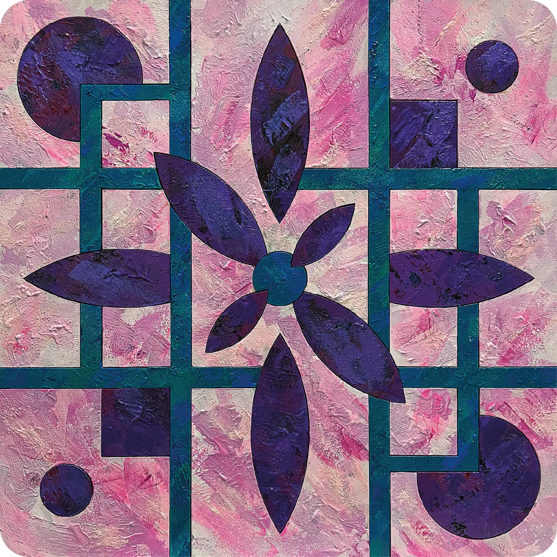 Growth & Decay IV (2025) by Lewis Deeney, acrylic, spray paint & metallic pigment on laser cut, reconstructed board