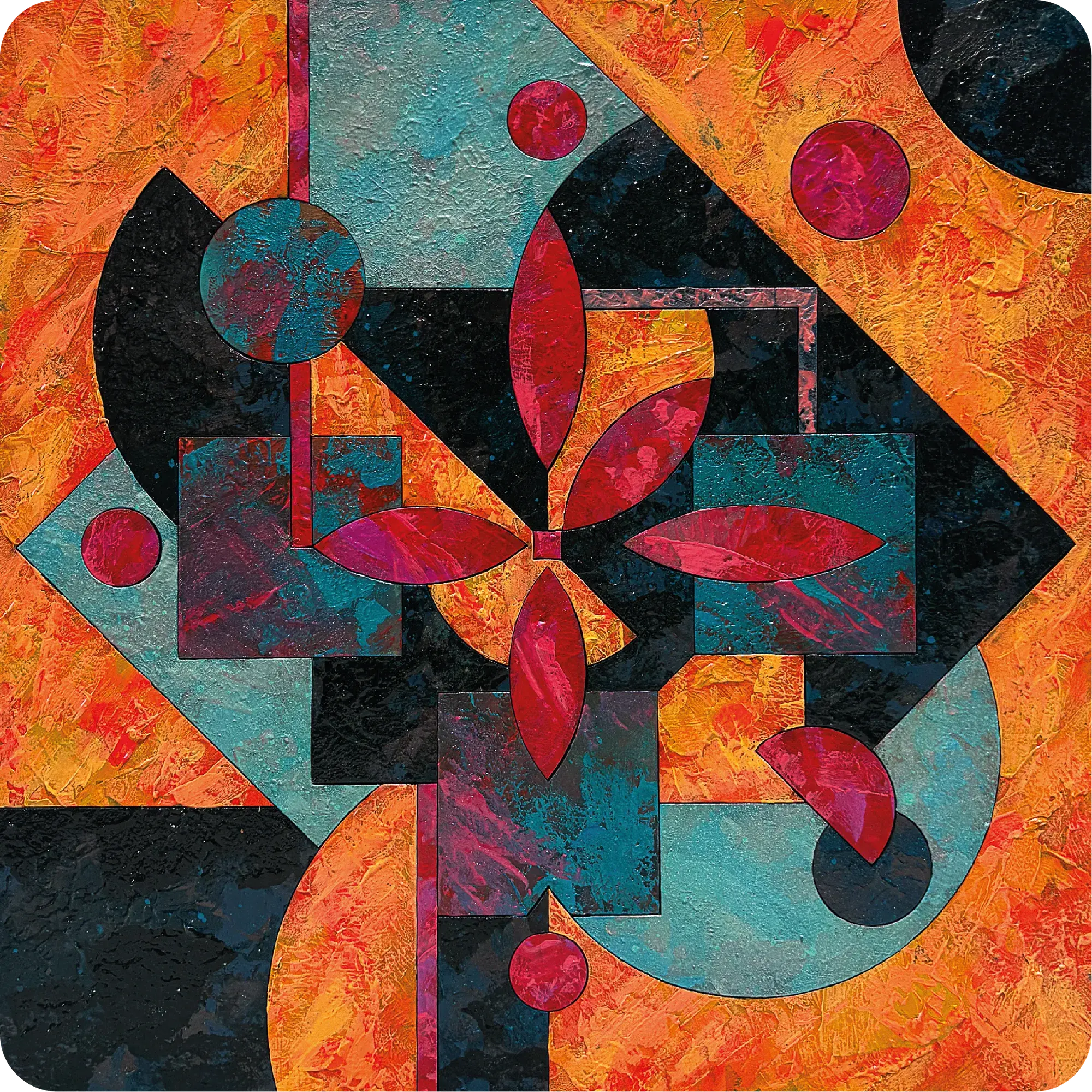 Silence & Sound IV (2025) by Lewis Deeney, acrylic, spray paint & metallic pigment on laser cut, reconstructed board