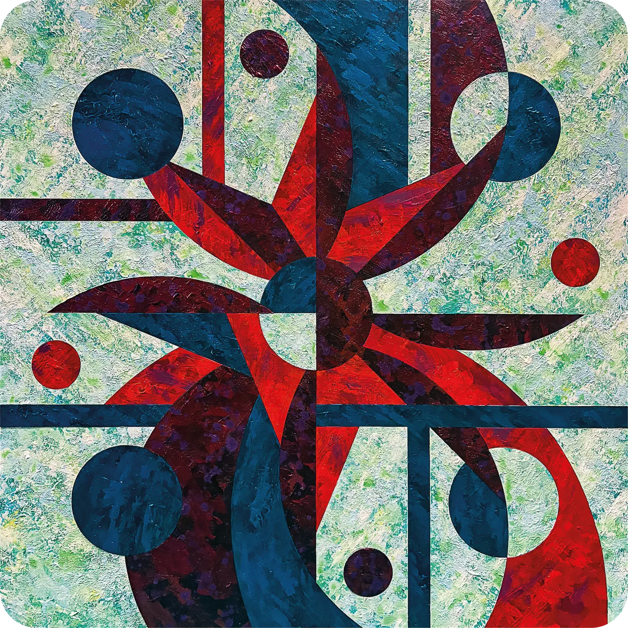 Contraction & Expansion (2025) by Lewis Deeney, acrylic, spray paint & metallic pigment on laser cut, reconstructed board