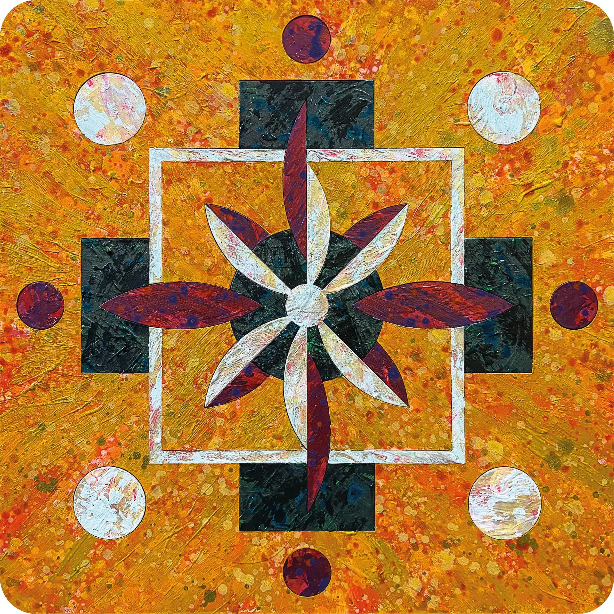 Above & Below II (2025) by Lewis Deeney, acrylic, spray paint & metallic pigment on laser cut, reconstructed board