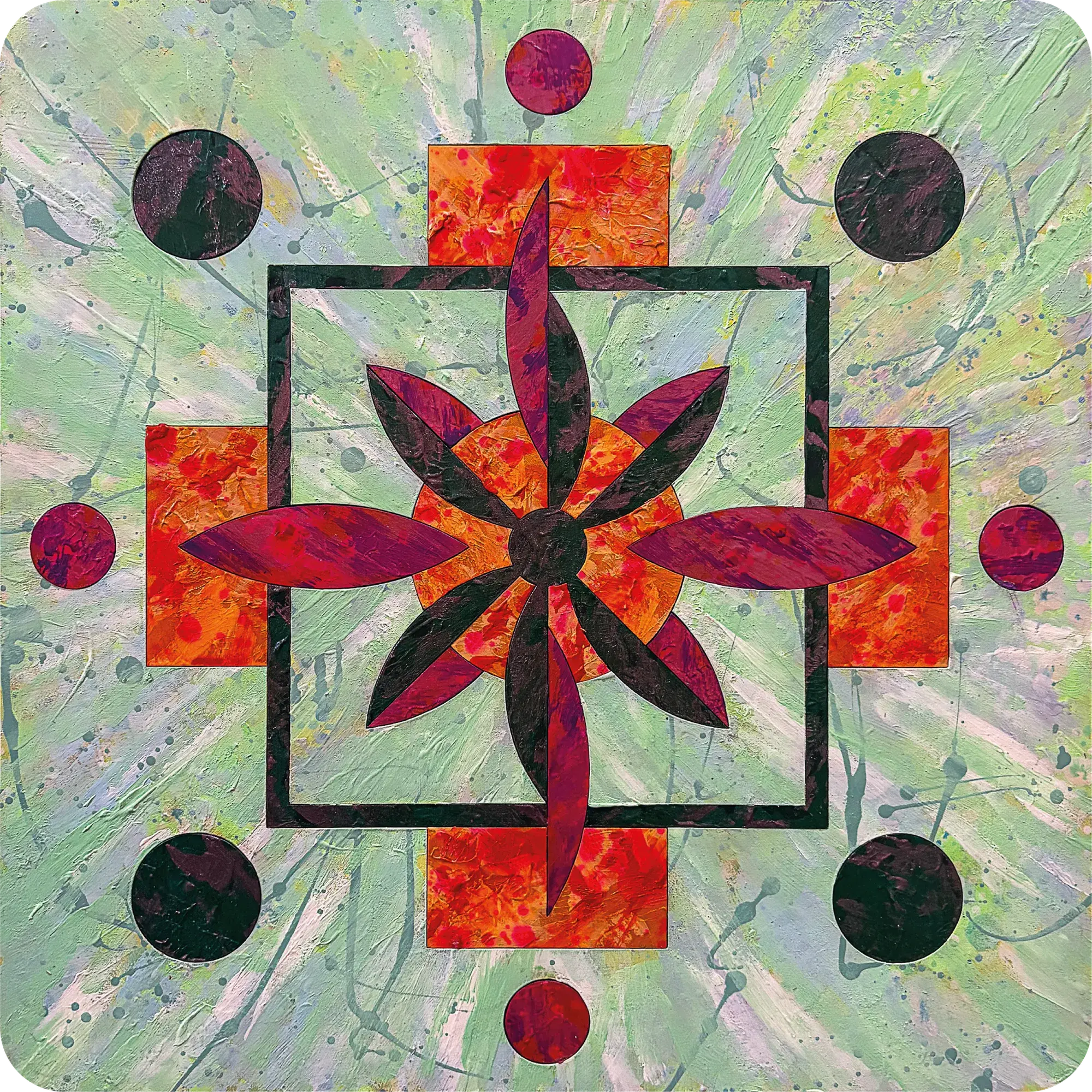 Below & Above II (2025) by Lewis Deeney, acrylic, spray paint & metallic pigment on laser cut, reconstructed board