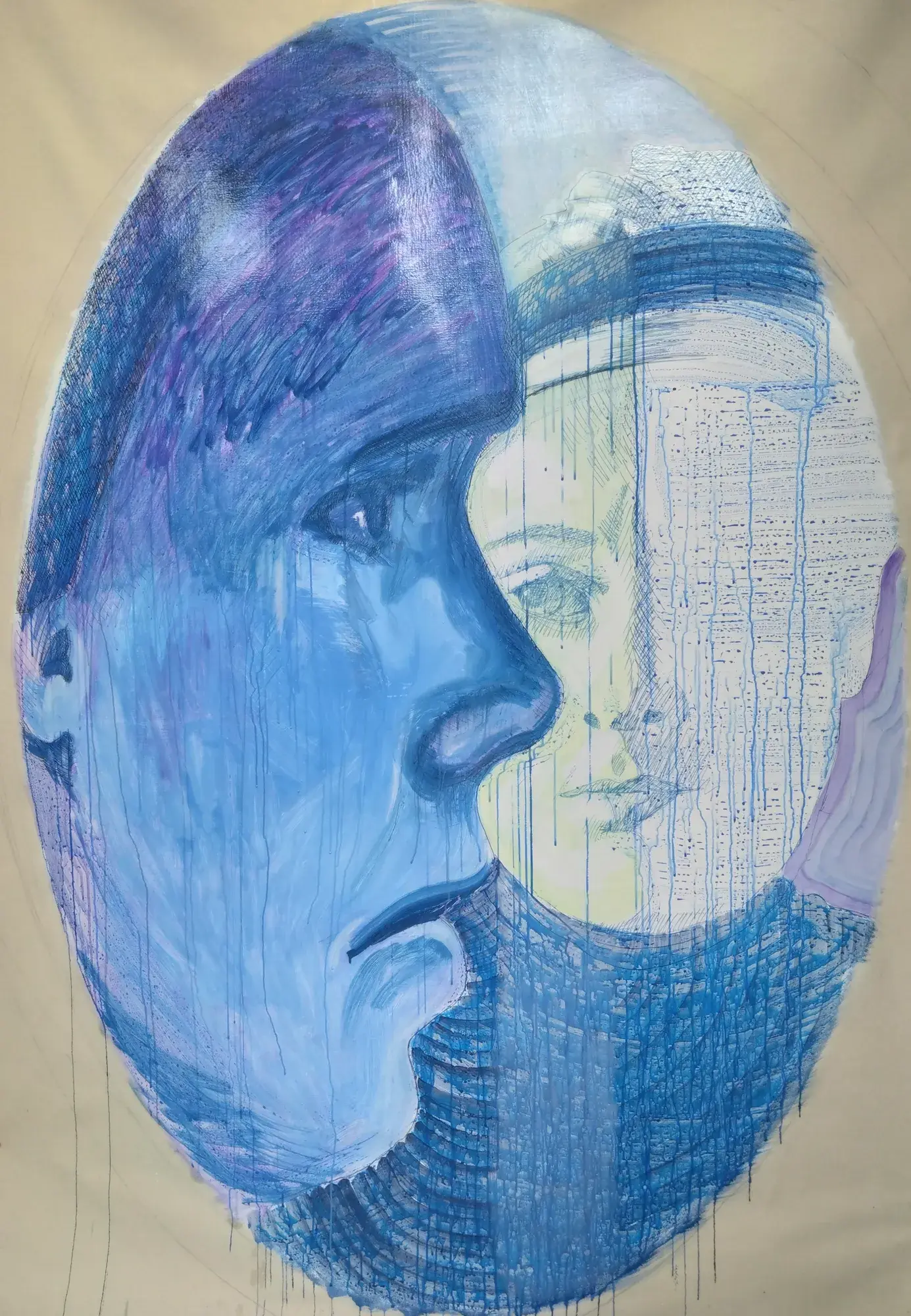 Personae 2 (2025) by Lucy Cade, oil and pigment marker on camvas