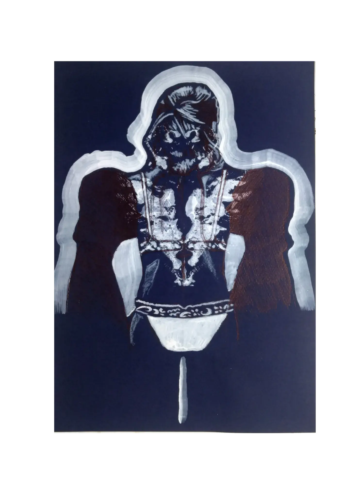 The Bridge Between (2025) by Lucy Cade, acrylic inks and biro on cartridge paper