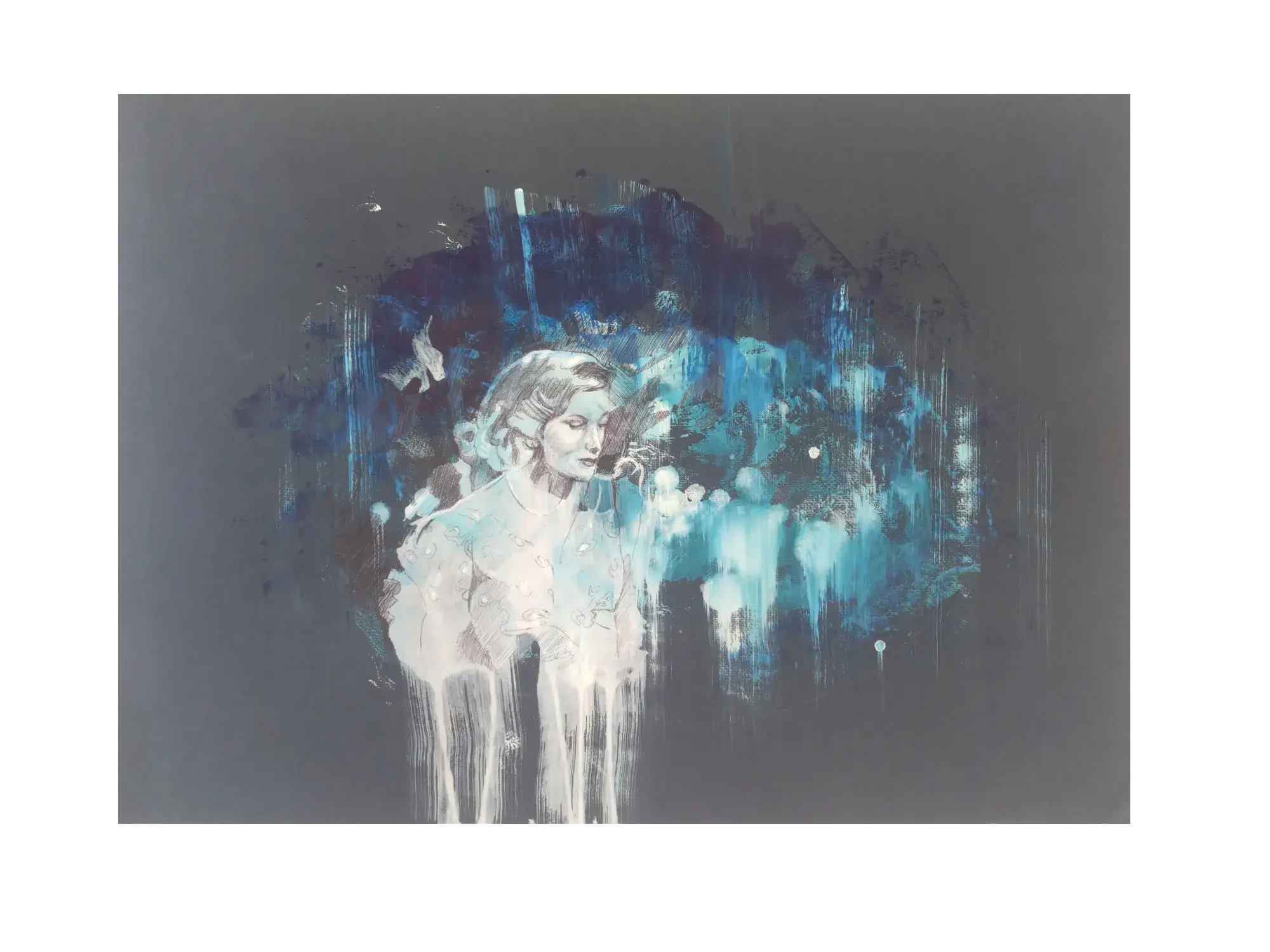 Rebecca (2025) by Lucy Cade, inks and biro on cartridge paper